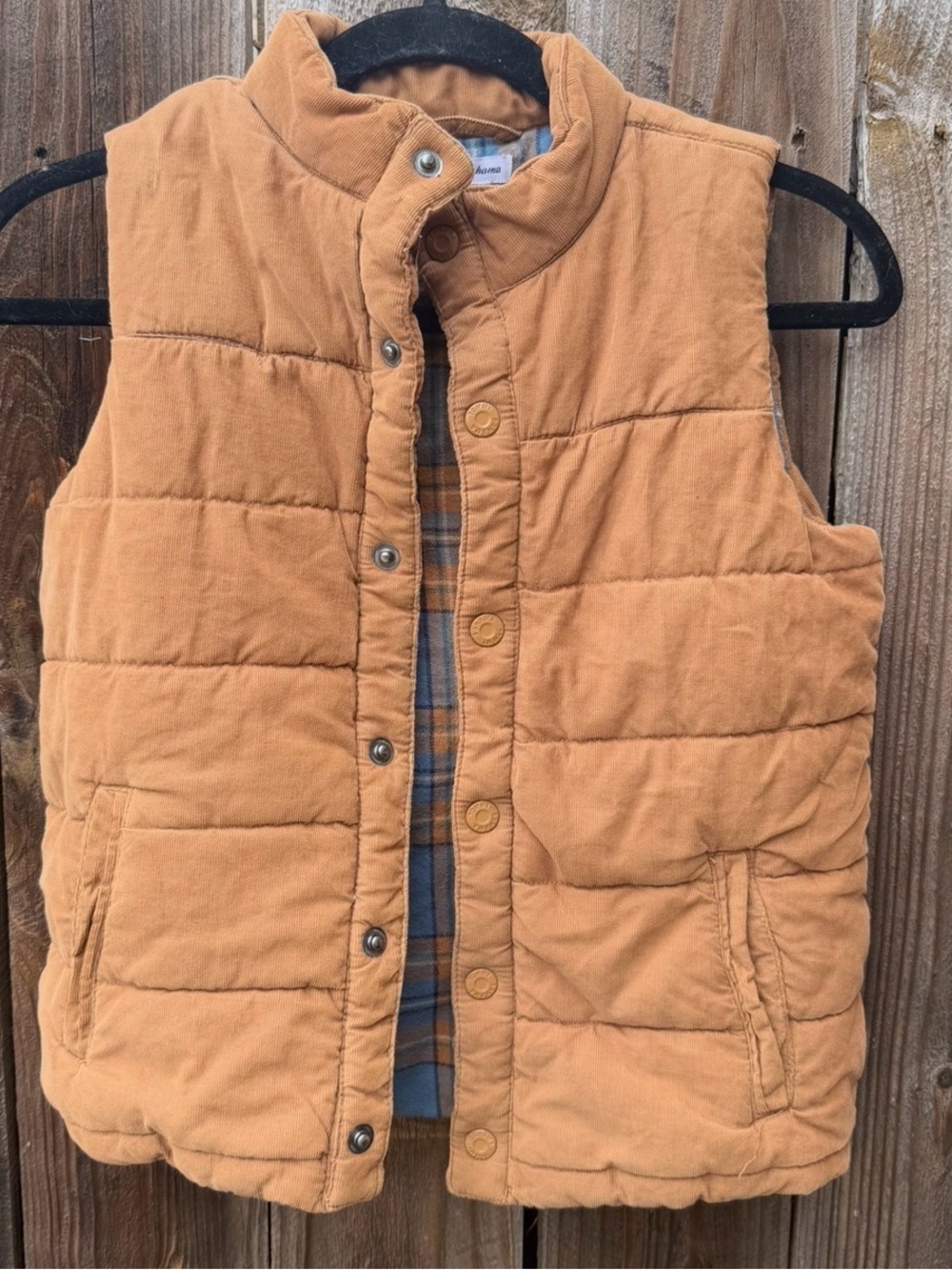 Tommy Bahama corduroy flannel puffer Vest in Camel Tan‎ boys 10/12